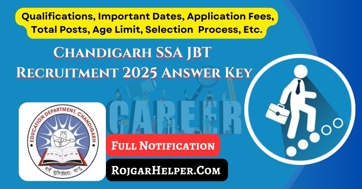 Chandigarh SSA JBT Recruitment 2025 Answer Key