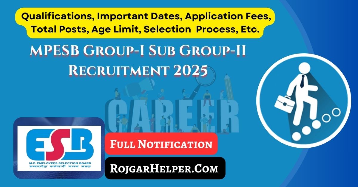 MPESB Group-I Sub Group-II Recruitment 2025