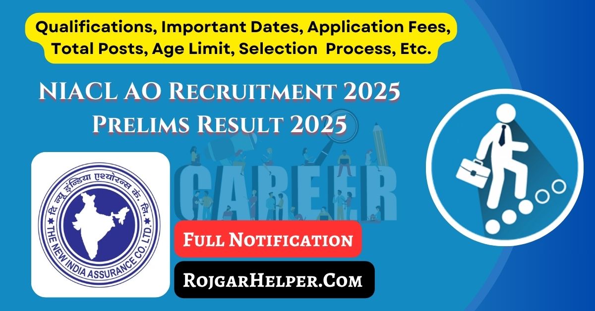 NIACL AO Recruitment 2025 Prelims Result 2025