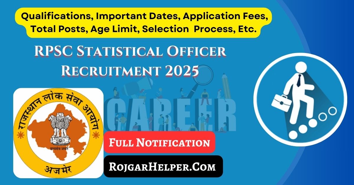 RPSC Statistical Officer Recruitment 2025